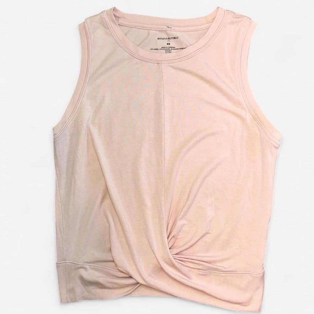 Banana Republic Pastel Pink Twist Front Tank Top; SIZE XS